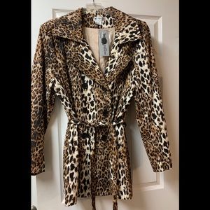 NWT Papillon Animal Print Double Breasted Jacket